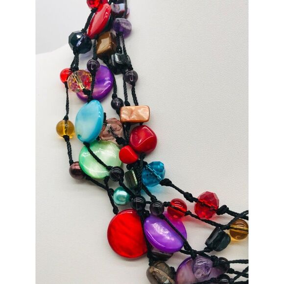 Vintage Premier Designs Parure Chunky Hand Knotted Fun Bold Statement Jewelry - Picture 5 of 11